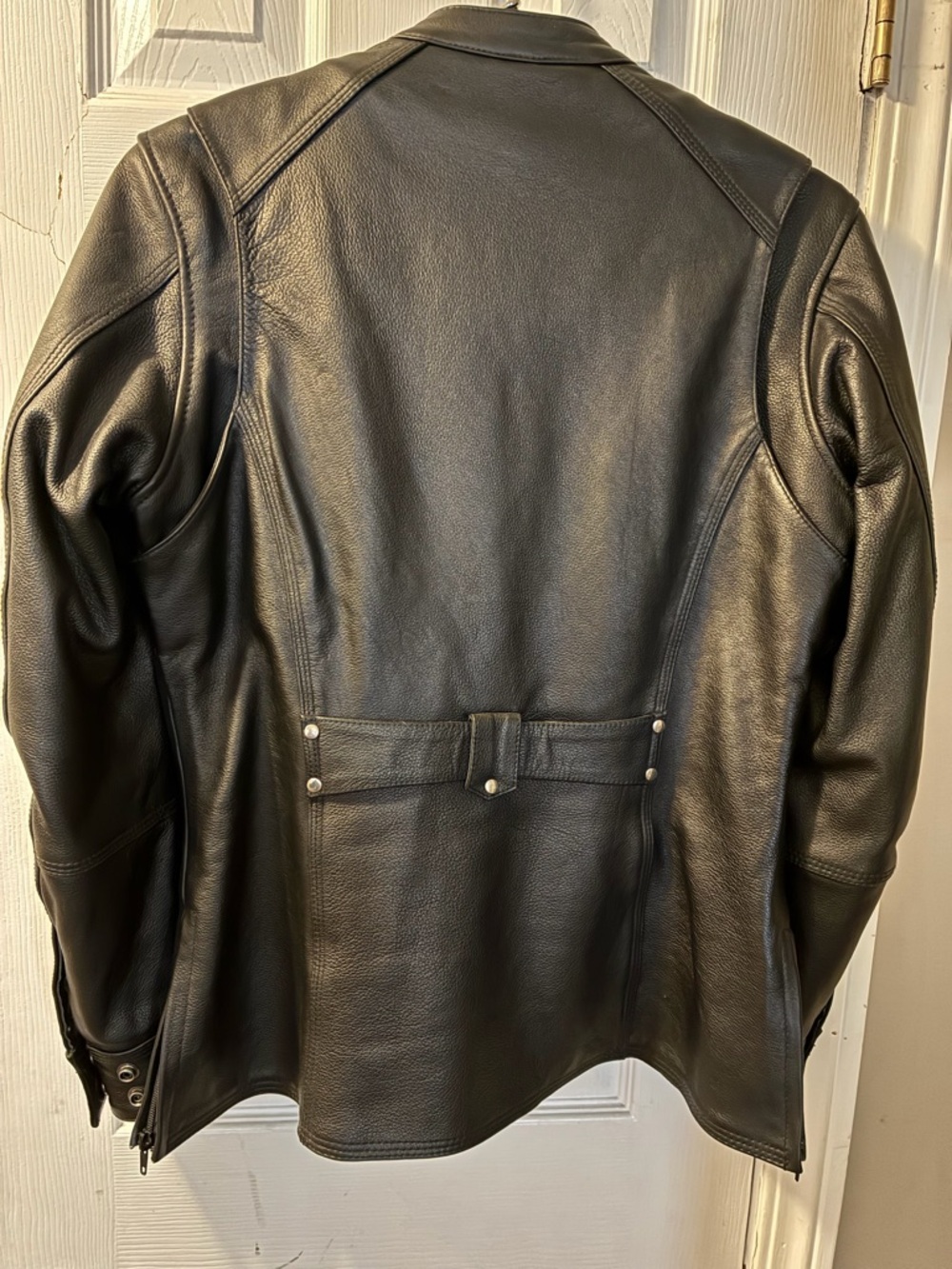 Classic Black Leather Motorcycle Jacket - Women's - Picture 2 of 8